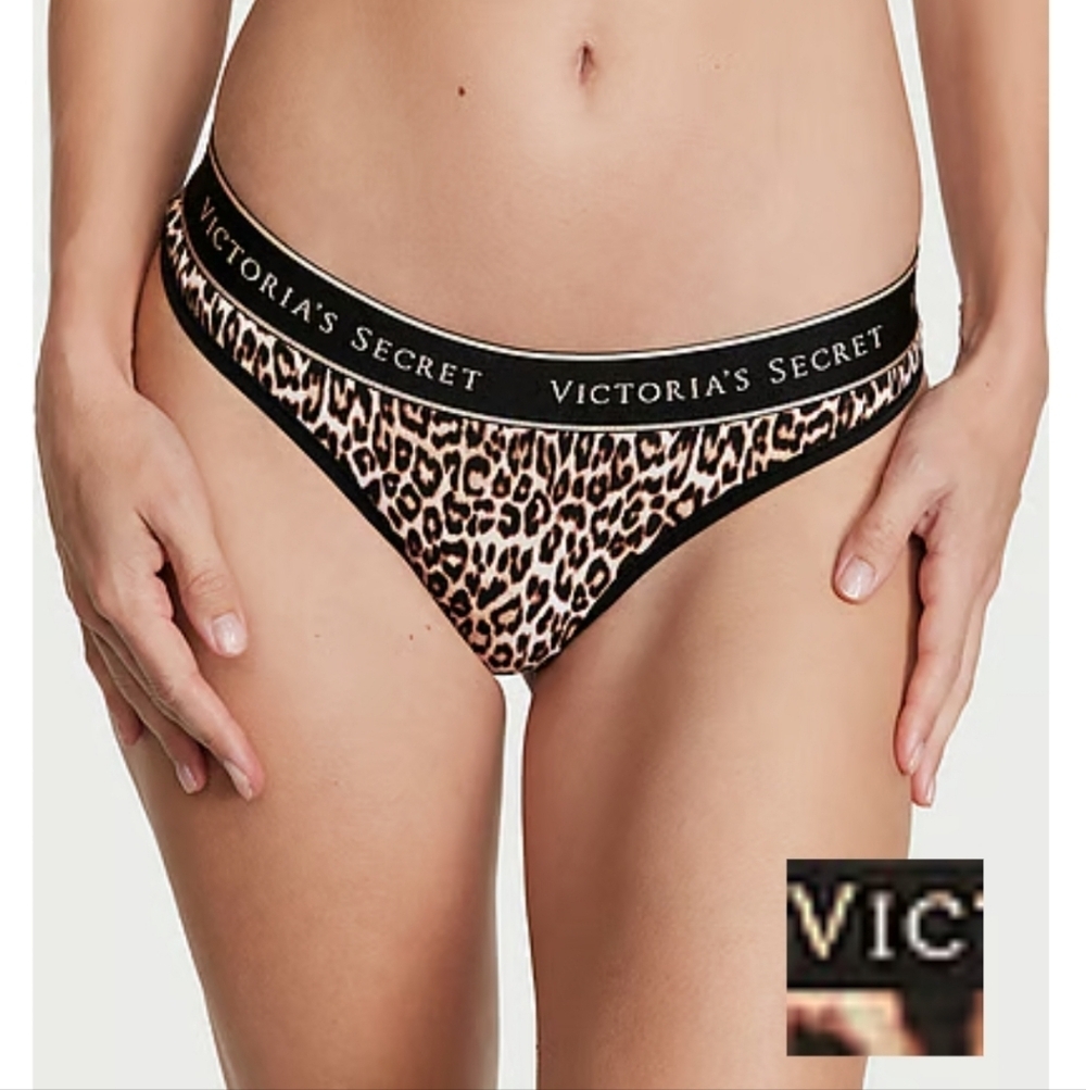 Victoria's Secret Logo Cotton Thong Panty